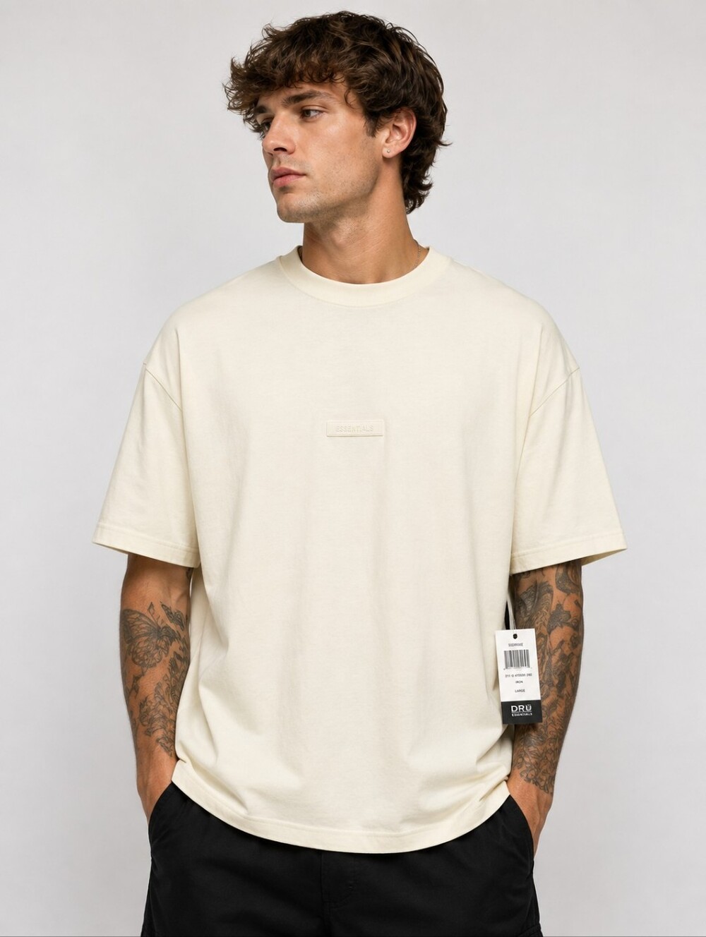 Men's Short-Sleeve Crewneck Tee in Cream